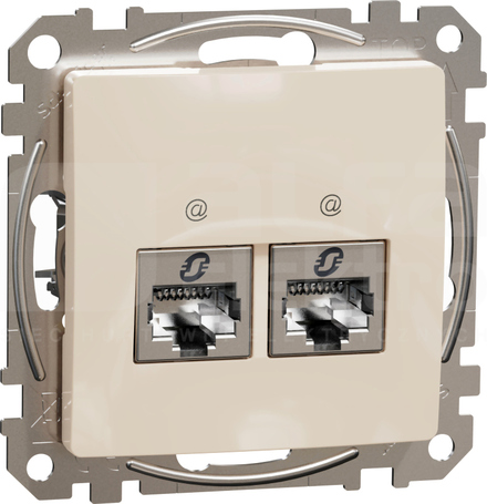 SEDNA DESIGN 2xRJ45 kat.6 STP beżowy Gniazdo komputerowe