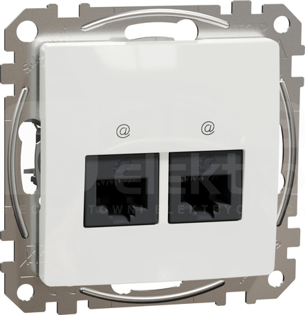 SEDNA DESIGN 2xRJ45 kat.6 UTP biały Gniazdo komputerowe