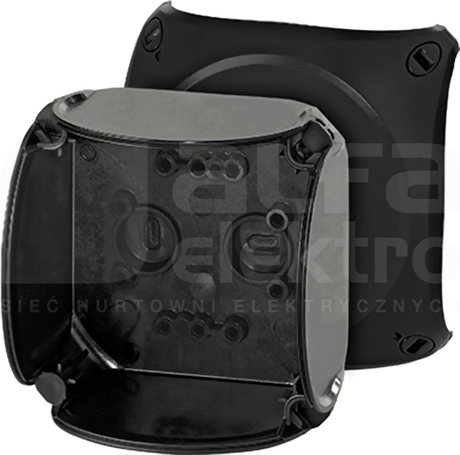 KF 0200 C 93x93x62 IP66/67 czarny Puszka odgałęźna natynkowa b/przetłocz.