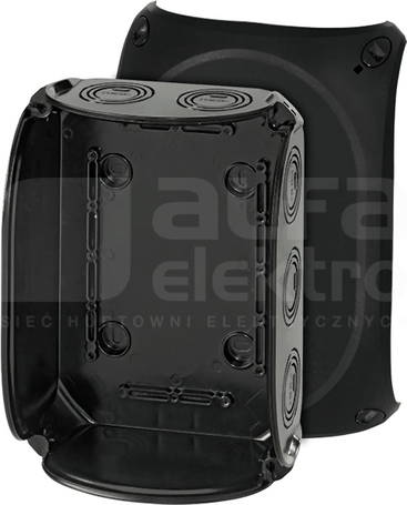KF 1600 B 210x155x92 IP66/67 czarny Puszka odgałęźna natynkowa z przetłocz.