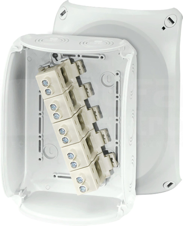 KF 1616 G 210x155x92 IP66/67 5x szary Puszka odgałęźna natynkowa z przetłocz.