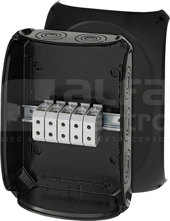 KF 5050 B 355x255x122 IP66/67 5x czarny Puszka odgałęźna natynkowa z przetłocz.
