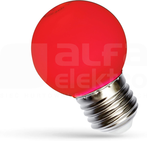 E27 230V 1,0W/czerwony Źródło LED SPECTRUM kulka