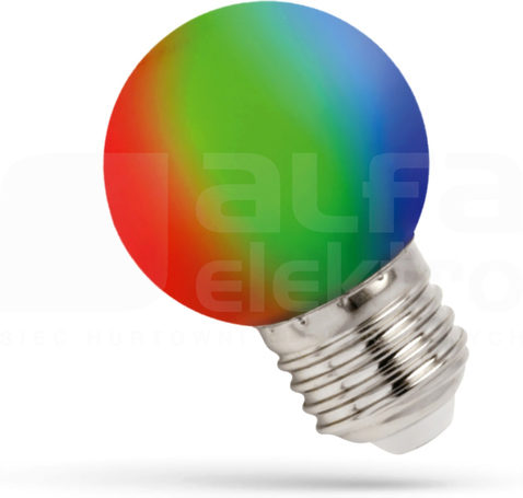 E27 230V 1,0W/RGB Źródło LED SPECTRUM kulka