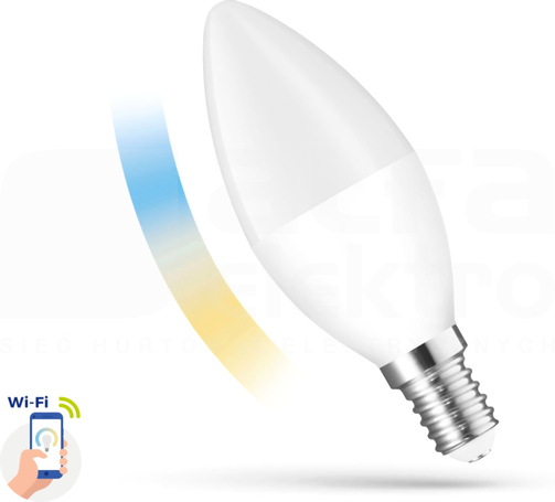 5W E14 230V 410lm CCT+DIM Źródło LED SPECTRUM SMART (G)