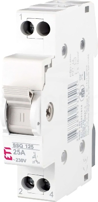 SSQ 125 25A 1P Przełącznik trójpołożeniowy modułowy I-0-II (sieć-agregat)