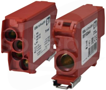 EDBJ-1x70-4x25/R czerwony Blok rozdzielczy