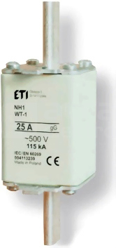 WT/NH-1 gG 125A 500V Wkładka topikowa przemysłowa zwłoczna