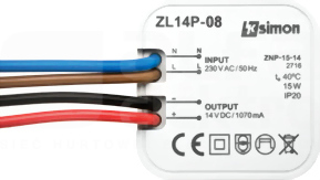 SIMON54 14VDC 15W Zasilacz LED dopuszkowy