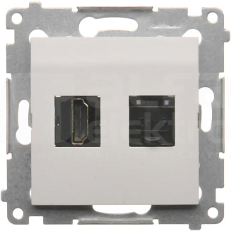 SIMON54 biały Gniazdo HDMI/RJ45 kat6