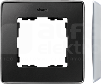 SIMON82 grafit/podstawa aluminium Ramka pojedyncza