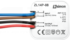 SIMON54 14VDC 8W Zasilacz LED dopuszkowy
