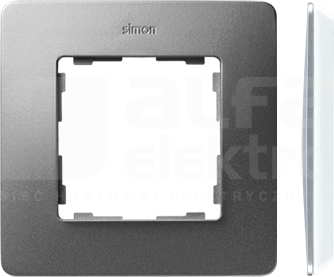 SIMON82 aluminium/podstawa biała Ramka pojedyncza