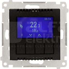 SIMON54 czarny mat Regulator temperatury z wyświetlaczem