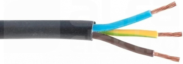 H03VV-F 3G0,75czarny 300/300V Przewód mieszkaniowy (OMY)