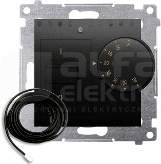 SIMON54 16(2)A czarny mat Regulator temperatury z czujnikiem zewn