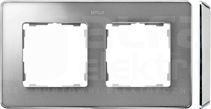 SIMON82 aluminium/podstawa chrom Ramka podwójna