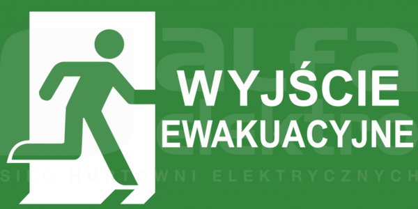 PM36 100X300 zielony/biały Piktogram wyjście ewakuacyjne prawostronne