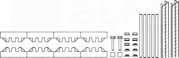 M-2/5TN SET Wspornik szyn zbior+profil