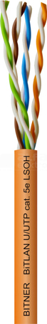 UTP 4x2x0,5 (24AWG) kat.5e drut LSOH (305m) Przewód teleinformatyczny
