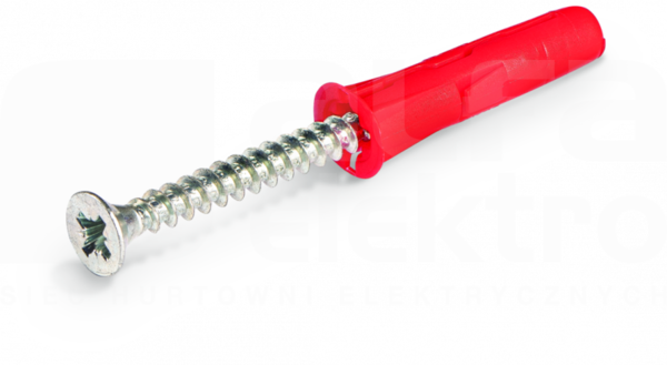 R-UNO-RED-1000 (1000szt) Kołek rozporowy czerwony 6x28mm