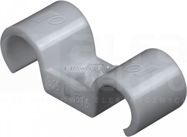 R-SC40-PCD-20 fi20-23mm PA (50szt) Uchwyt plastikowy do rurek podwójny