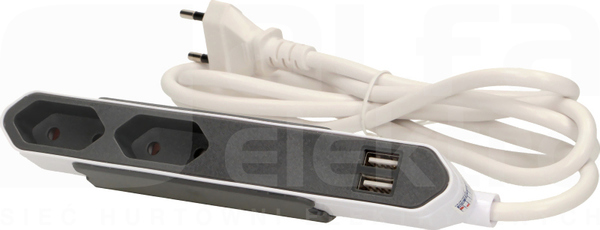 9102/PB2SEU 2-kr.C+ 2xUSB 1,5m Przedłużacz POWERBAR