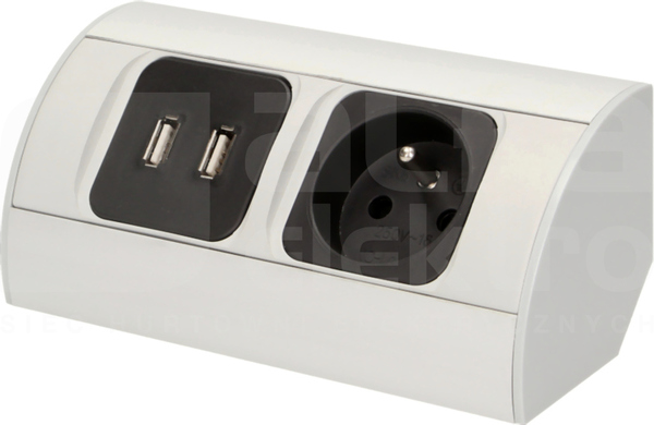 OR-AE-1310 230V+2xUSB Gniazdo meblowe