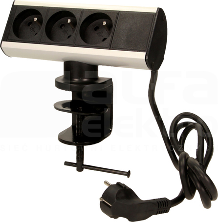 OR-AE-13100 3x2P+Z 1,8m Gniazdo meblowe z uchwytem montażowym