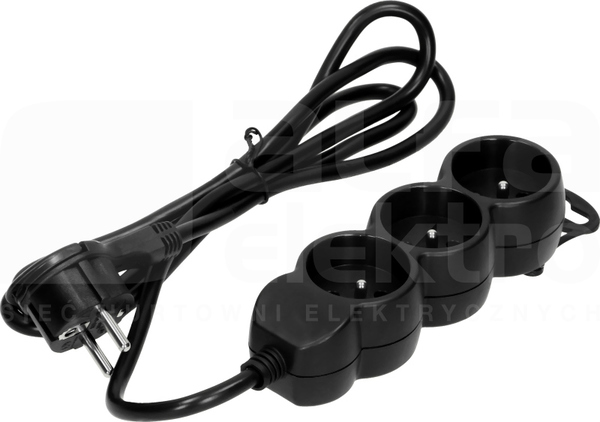 OR-AE-13145/B/3M H05VV-F 3X2P+Z 3m Przedłużacz