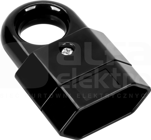 OR-AE-13181/B 2P czarne Gniazdo euro płaskie z uchwytem