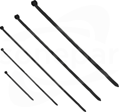 OR-AE-13208 czarne 100szt Zestaw opasek kablowych