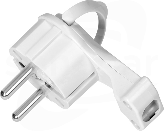 UNI-SCHUKO 2P+Z 250V biały Wtyczka kątowa z uchem