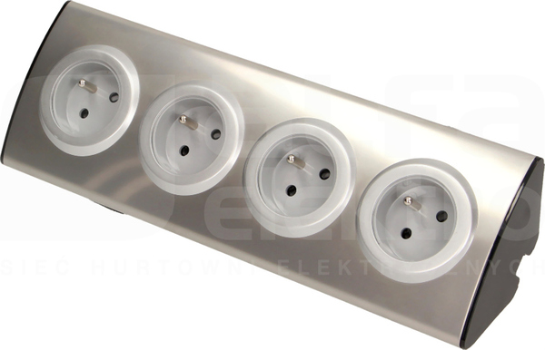 OR-AE-1340 4x2P+Z INOX Gniazdo meblowe kuchenne