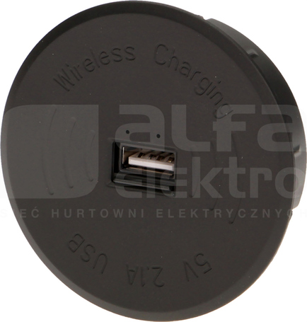 OR-AE-1367/B czarny Ładowarka bezprzewodowa z portem USB
