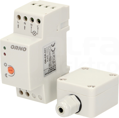 OR-CR-231 IP65 3000W Czujnik zmierzchowy z zew.sondą na szynę
