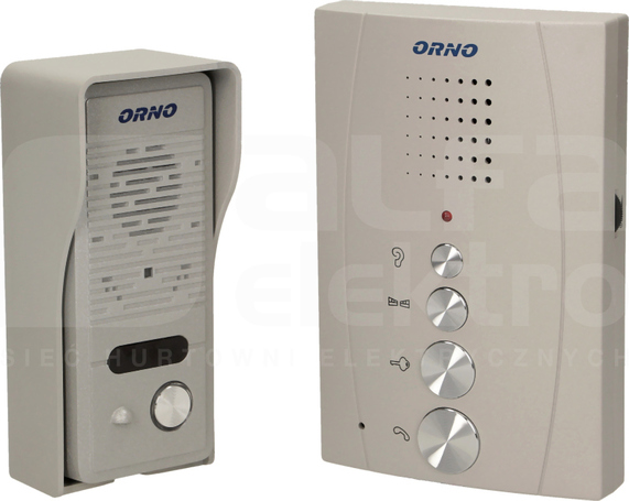 OR-DOM-RE-914/G 1-rodz.srebrny Zestaw domofon.bezsłuch.ELUVIO