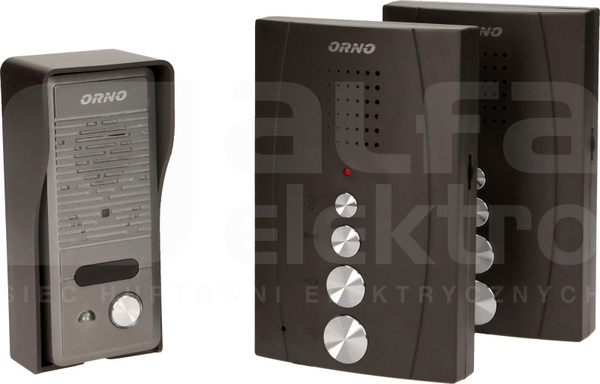 OR-DOM-RE-920/B 1-rodz.czarny Zestaw domofon.z inter bezsł.ELUVIO INT