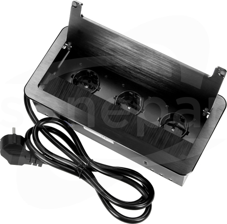 OR-GM-9026(GS)/B  3x2P+Z SCHUKO Gniazda wpuszczane w blat pł. frez.rant