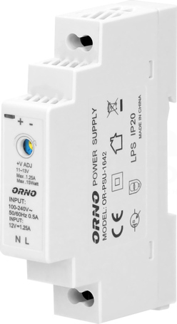 12VDC 1,25A 15W IP20 Zasilacz na szynę