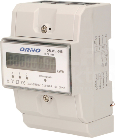 OR-WE-505 80A Wskaźnik energii elektr.3-faz.