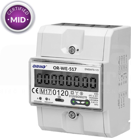 OR-WE-517 80A RS485 Licznik energii elektr.3-faz.wielotaryf.