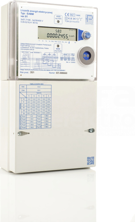 EABM 3x57,7/100V-3x230/400V 5A P-B/Q-0,5 RS485 Licznik energii czynnej/biernej z oceną zgodności MID