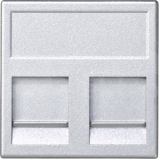 CONNECT aluminium Płytka K45 2xRJ z osłoną uniwersalna