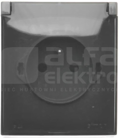 AQUACLICK 16AX 250V IP44 szary Gniazdo bryzgoszczelne klapka transparentna