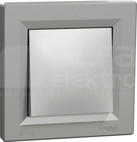 ASFORA IP44 aluminium Łącznik 1-bieg.z ramką