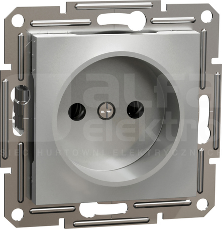 ASFORA 2P aluminium Gniazdo pojedyncze bez ramki