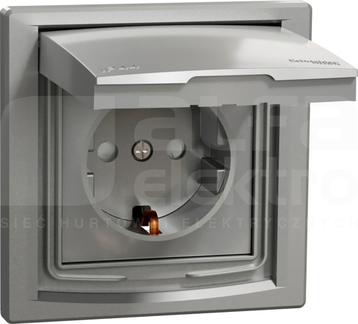 ASFORA SCHUKO IP44 aluminium Gniazdo pojedyncze