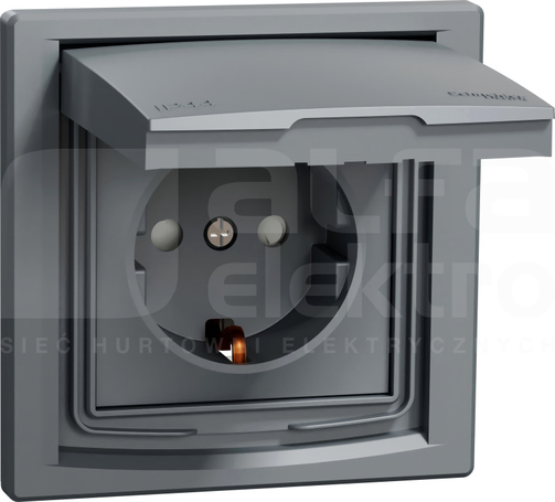 ASFORA SCHUKO IP44 stal Gniazdo pojedyncze