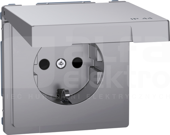 MERTEN D-LIFE SCHUKO 2P+Z IP44 stal nierdzewna Gniazdo sieciowe z uziemieniem